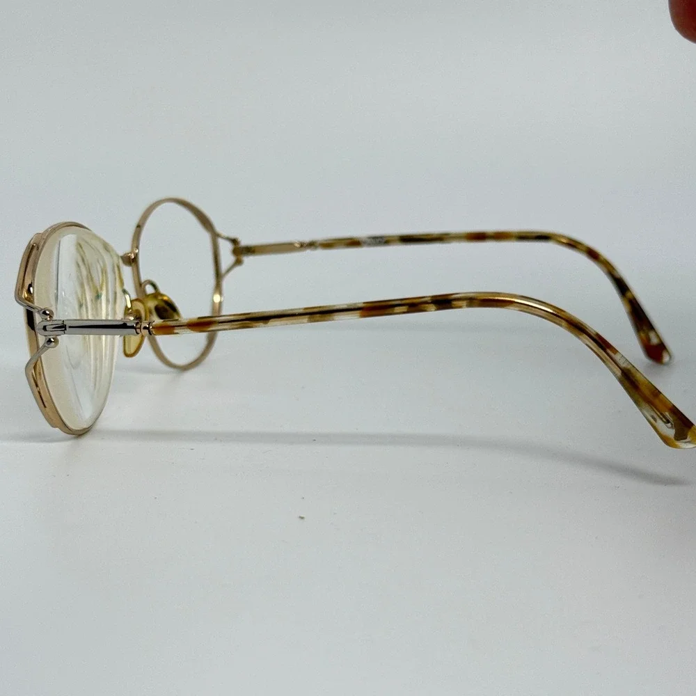 Lamy Vintage Womens Eyeglass Frames Gold Two Tone Tortoise 52-16 21674‎